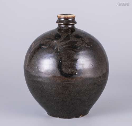 Black glazed rust grain bottle