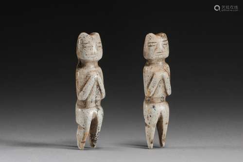 Carved jade character (pair)