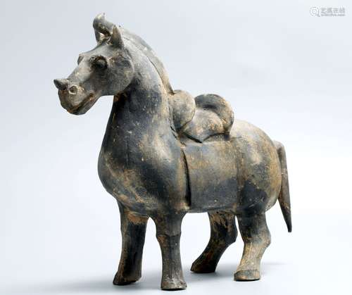 Western jin dynasty gray pottery horse