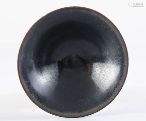 Southern song dynasty Jian kiln black glazed bamboo hat shaped bowl