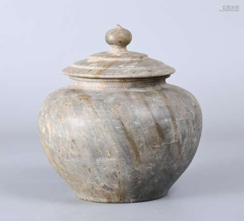 Stone carved jar with cover