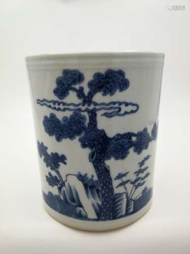 China,Blue and White Brush Pot