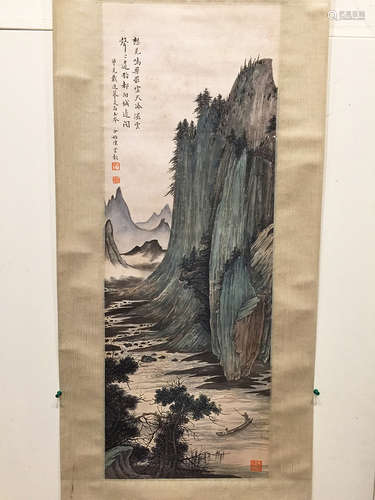 Chinese Scroll Painting of Landscape