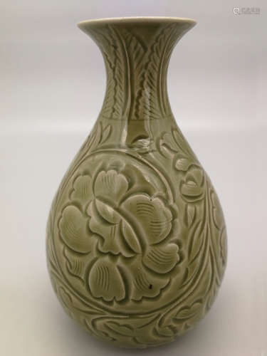 China,Yaozhou Yao carved flower 