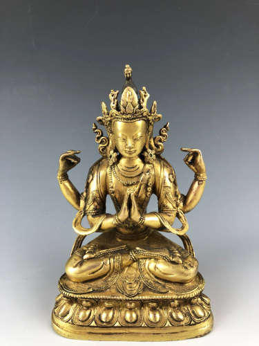 China,Copper Gold Plating Buddha