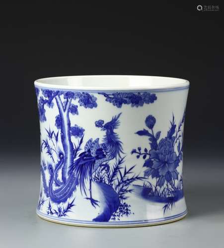 Chinese Blue and White Brush Pot