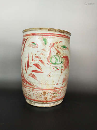 China, Famille Rose Bursh Pot