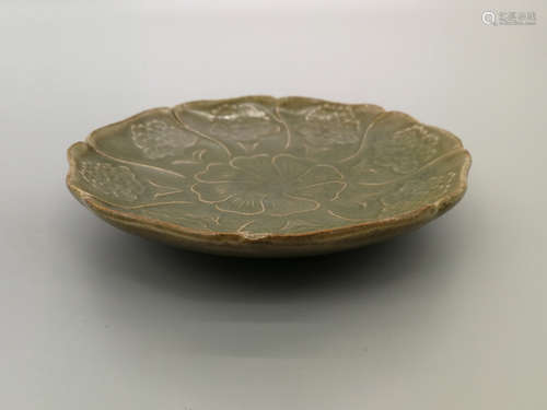 China, Yaozhou Yao Plate Carved With Flowers