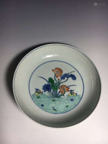 China, Famille Rose Dou Cai Plate