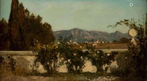 Rosengarten in mediterraner Landschaft