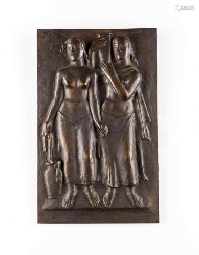 Relieftafel mit zwei Frauenfiguren