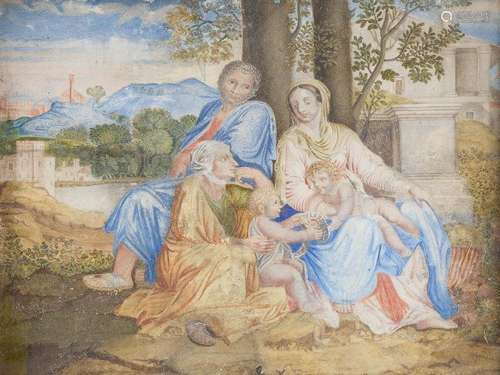 DIE HEILIGE FAMILIE MIT ELISABETH UND JOHANNES DEM TÄUFER