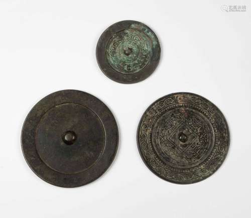 Lot: 3 Bronze-Spiegel