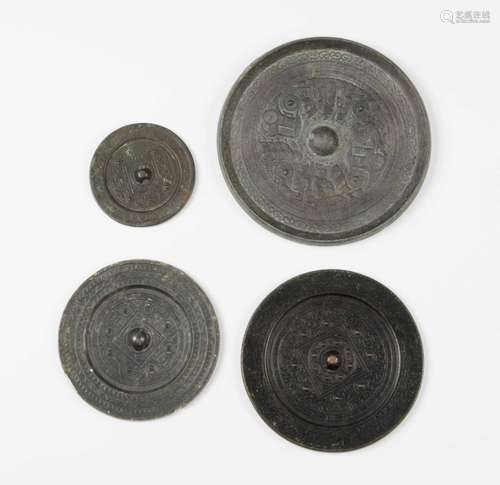 Lot: 4 Bronze-Spiegel