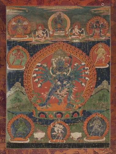 Thangka des Hevajra in Yab-Yum