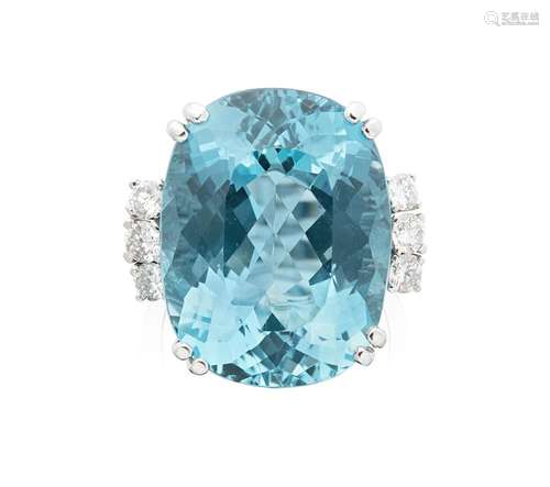 Feiner Aquamarin-Brillant-Ring