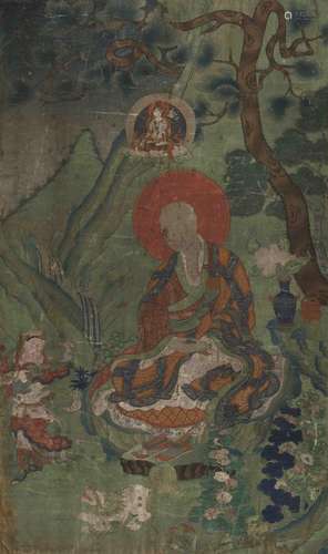 Thangka des Arhats Kanaka-Baradvaja