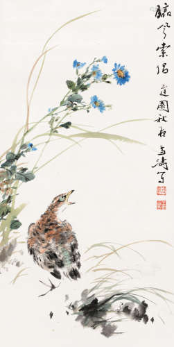 王雪涛（1903～1982） 临风索侣 立轴 设色纸本