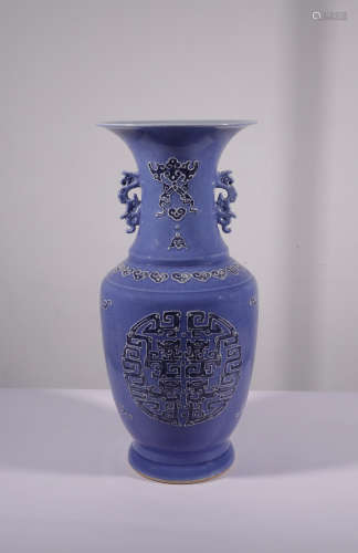 清代 藍釉花瓶