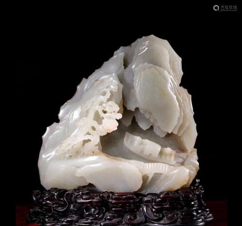 A HETIAN JADE LANDSCAPE ORNAMENT