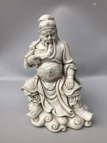 A DEHUA KILN GUAN YU FIGURE