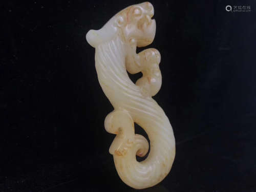 HETIAN JADE DRAGON SHAPED PENDANT