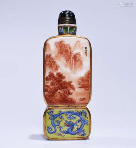 A COPPER-RED SNUFF BOTTLE