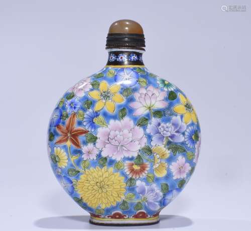 A CLOISONNE ENAMEL SNUFF BOTTLE