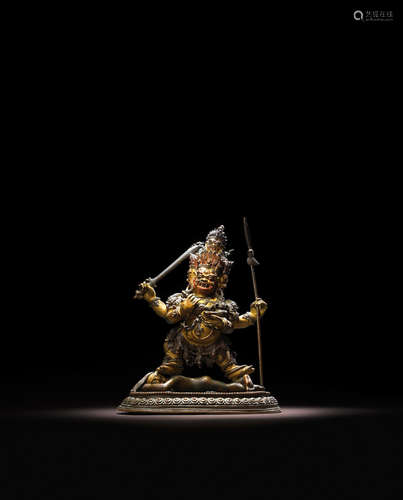 TIBET, 18TH CENTURY A COPPER ALLOY FIGURE OF MAHAKALA CHATURMUKHA