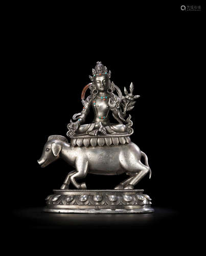 QIANLONG PERIOD (1735-1796) A SILVER FIGURE OF MARICI