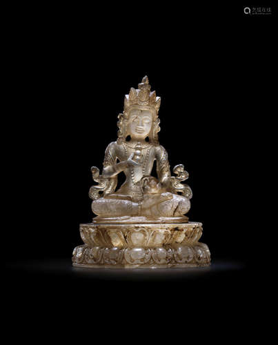 QING DYNASTY, 17TH/18TH CENTURY   A ROCK CRYSTAL FIGURE OF VAJRASATTVA