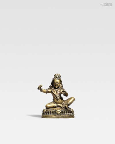 TIBET, 15TH/16TH CENTURY  A BRASS ALLOY FIGURE OF TSANGNYON HERUKA