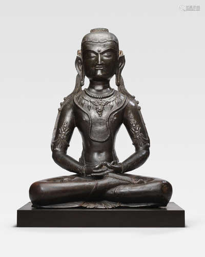 TIBET, 13TH/14TH CENTURY A COPPER ALLOY FIGURE OF AMITAYUS