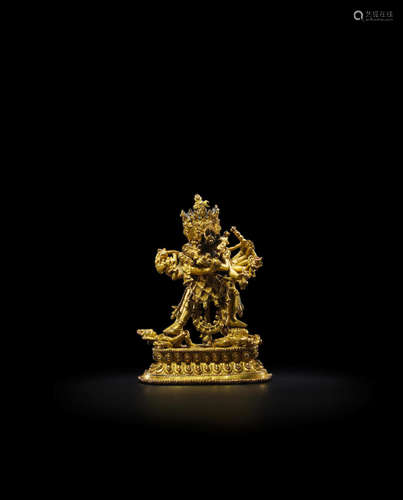 NEPAL, 16TH CENTURY A GILT COPPER FIGURE OF CHAKRASAMVARA