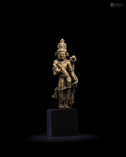 TIBET, 12TH CENTURY A BRASS ALLOY FIGURE OF AVALOKITESHVARA