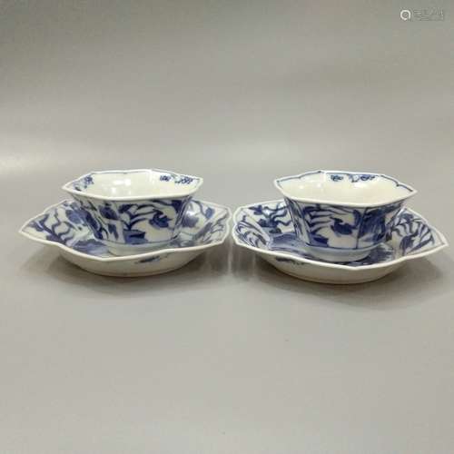 TWO SETS OF CUP AND PLATE