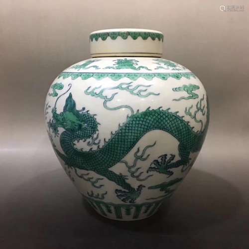 A DOUCAI GLAZED JAR WITH QIANLONG MARK