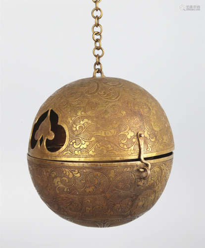 A GILT BRONZE BURNER