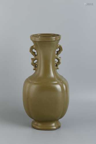 A TEADUST GLAZED DRAGON EAR VASE