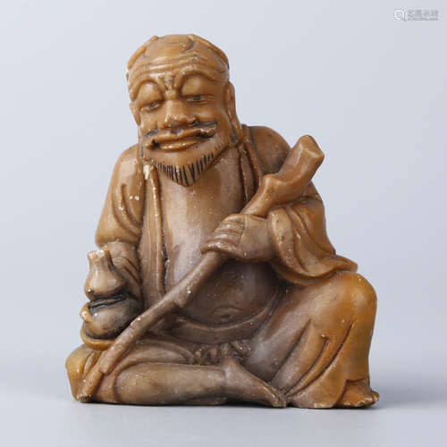 A SHOUSHAN STONE FIGURE OF LUANHAN