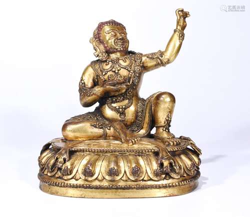 A GILT BRONZE BUDDHA OF SIDDHAS