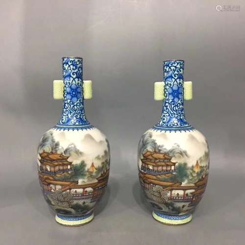 A GILT ENAMEL GLAZED VASE WITH QIANLONG MARK