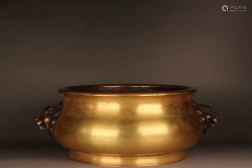 A GILT BRONZE CENSER