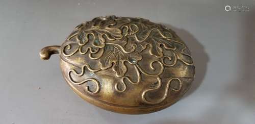 A BRONZE BOX AND COVER