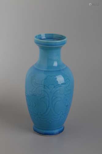 A BLUE GLAZED VASE