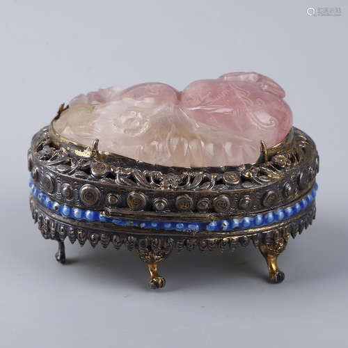 AN ENAMEL AND JADE JEWELRY BOX