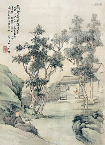 林纾（1852～1924） 1910年作 高士幽居图 立轴 设色绢本