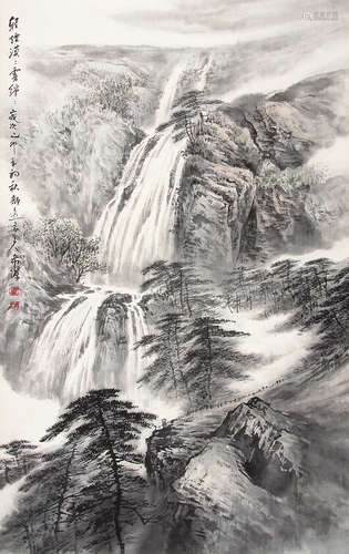 董希源（b.1964） 轻烟雾绵 镜片 设色纸本