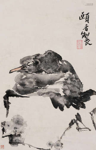 Bird on Rock Pan Tianshou (1897-1971)