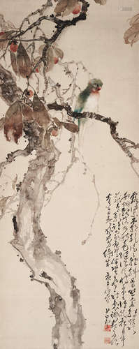 Parrot Perching on Cotton Tree Zhao Shao'ang (1905-1998)